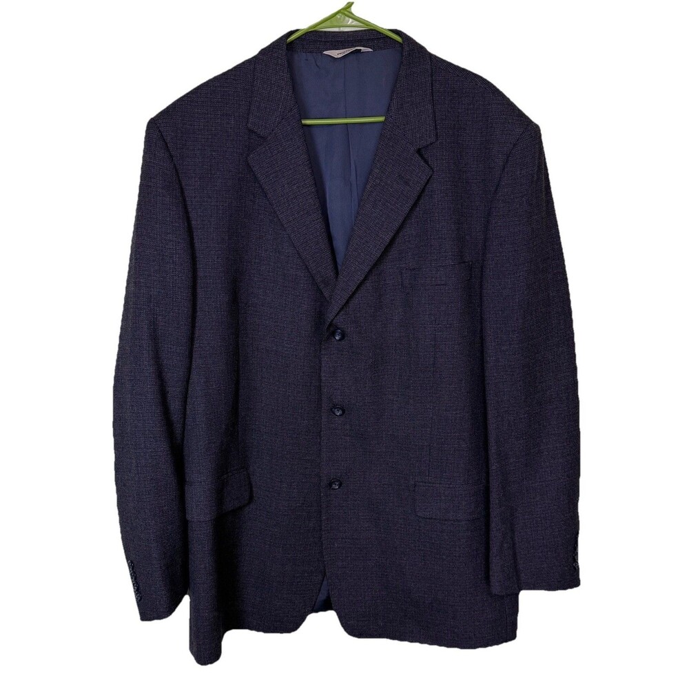 Pronto Uomo Mens 100% Lambswool Sport Coat Blazer Gray Suit Jacket 3 Button 48XL